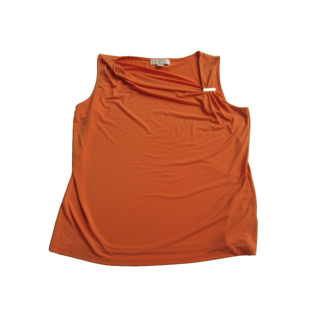 MICHAEL KORS XL orange Blouse womens Top sleeveless Shirt